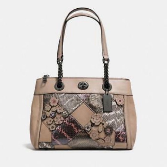 Coach Handbags - Coach | Turnlock Edie Rose Tote Bag